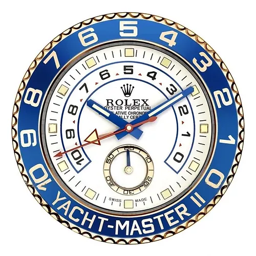 Rolex Yacht Master ll Gold & Blue | Wall Clock