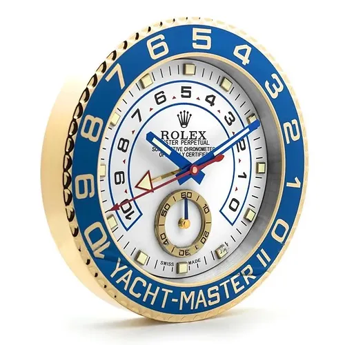 Rolex Yacht Master ll Gold & Blue | Wall Clock - Image 2