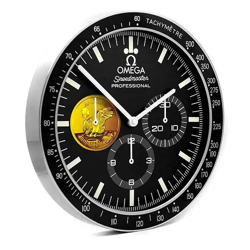 Omega Speedmaster Wall clock | 40th Anniversary Gold - Image 2