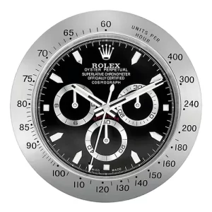 Rolex Wall Clock Daytona Series ,Silver & White