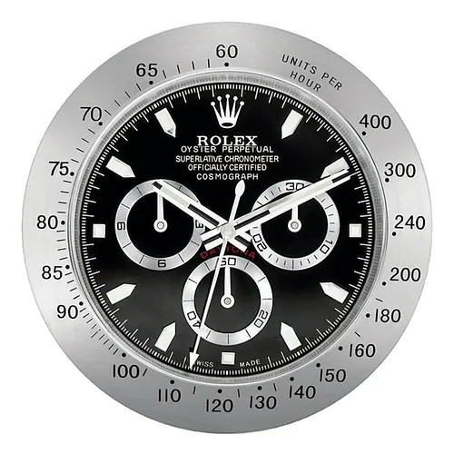 Rolex Wall Clock Daytona Series ,Silver & White