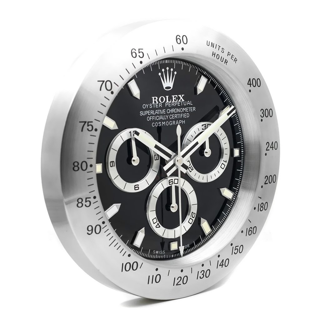 Rolex Wall Clock Daytona Series ,Silver & White - Image 2