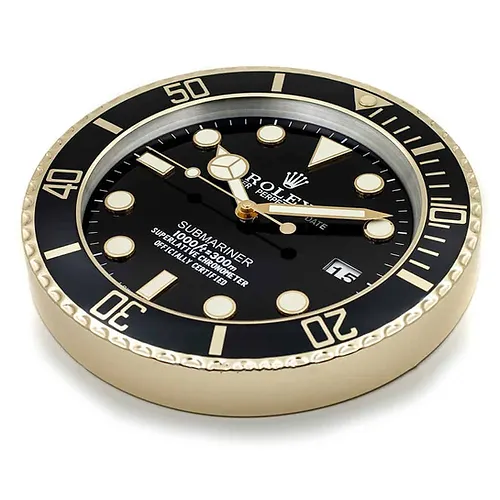 Rolex Submariner Wall Clock ,Black & Gold - Image 3