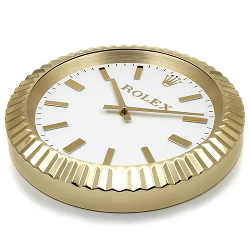 Rolex Presidential Piece ,Classic Gold & White | Wall Clock - Image 3
