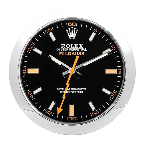 Rolex Milgauss Series, Silver & Black | Wall Clock