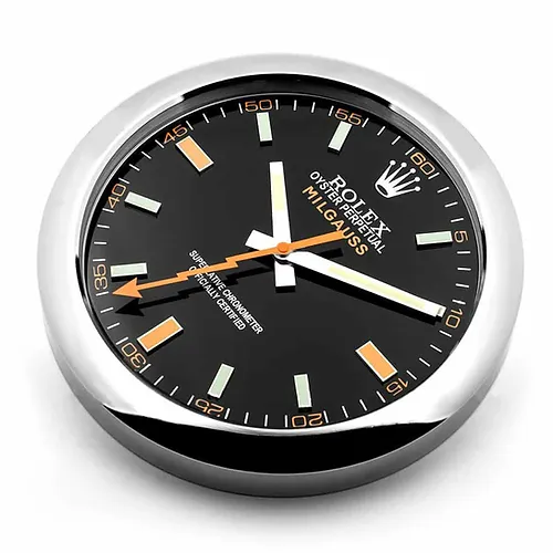Rolex Milgauss Series, Silver & Black | Wall Clock - Image 3