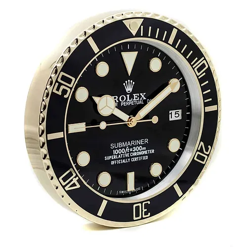 Rolex Submariner Wall Clock ,Black & Gold - Image 2