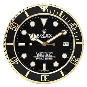 Rolex Submariner Wall Clock ,Black & Gold
