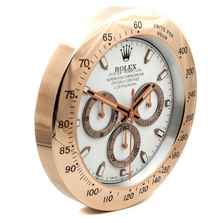 Rolex Daytona Series,Rose Gold & White | Wall Clock - Image 2