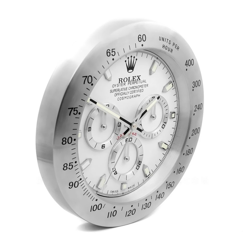 Rolex Wall Clock Daytona Series ,Silver & White - Image 2