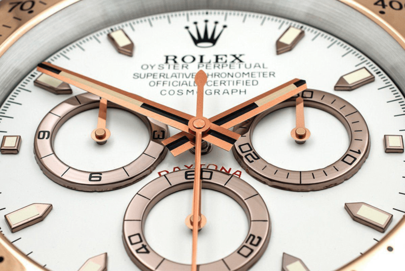 Rolex Daytona Series,Rose Gold & White | Wall Clock - Image 4