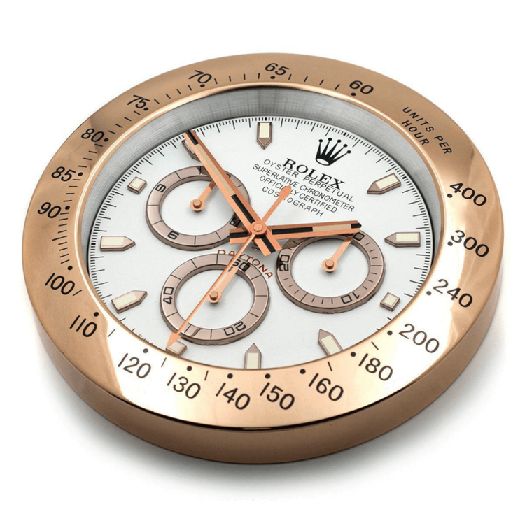 Rolex Daytona Series,Rose Gold & White | Wall Clock - Image 3