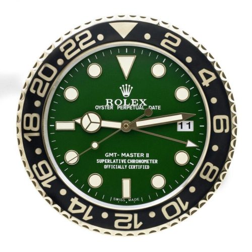 Rolex GMT Master Series,Gold & Green Vintage | Wall Clocks