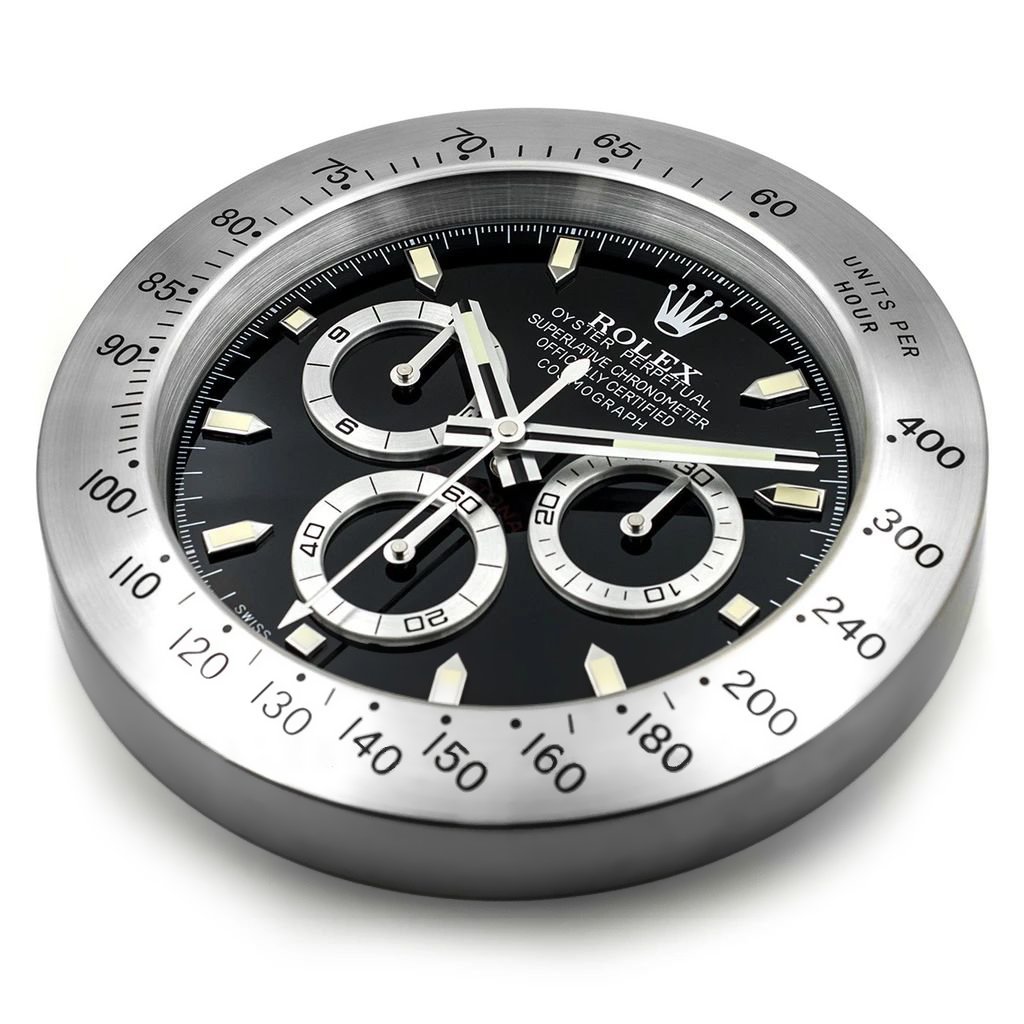 Rolex Wall Clock Daytona Series ,Silver & White - Image 3
