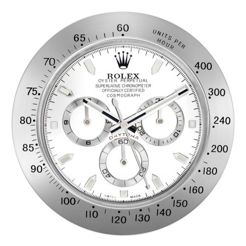 Rolex Wall Clock Daytona Series ,Silver & White