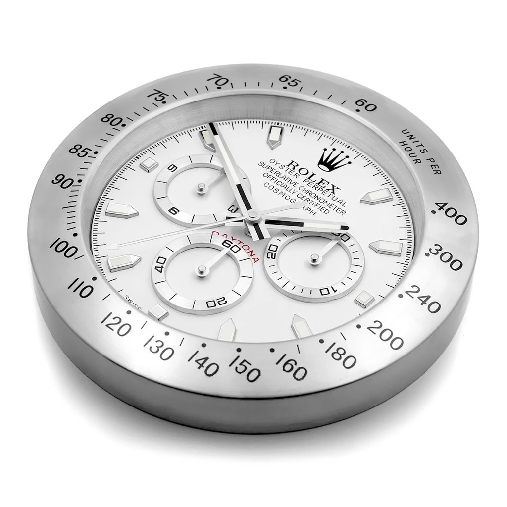 Rolex Wall Clock Daytona Series ,Silver & White - Image 3