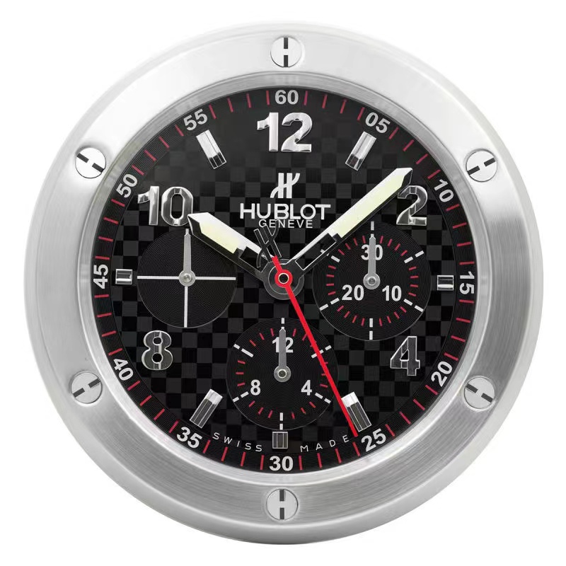 Hublot Big Bang Wall Clock | Carbon Fibre Chronograph Dial Silver & Black