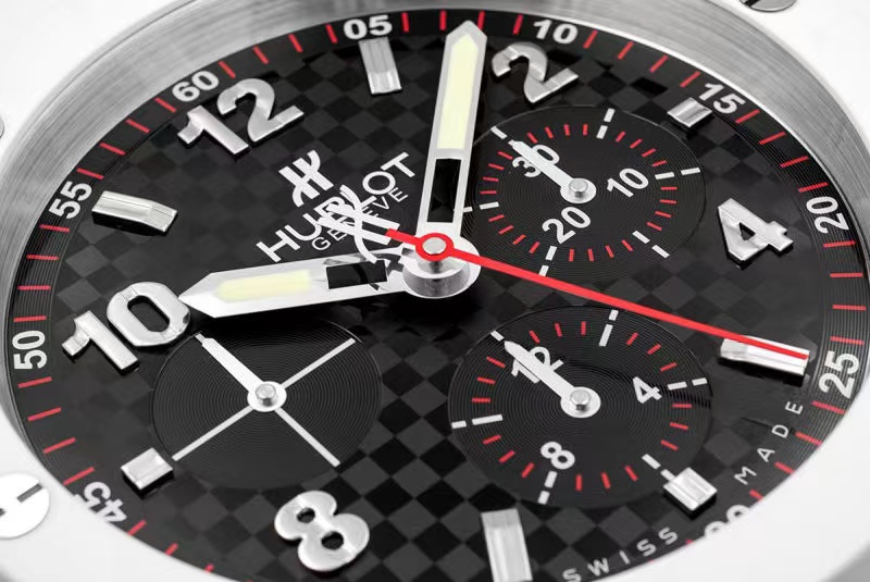 Hublot Big Bang Wall Clock | Carbon Fibre Chronograph Dial White & Black - Image 4
