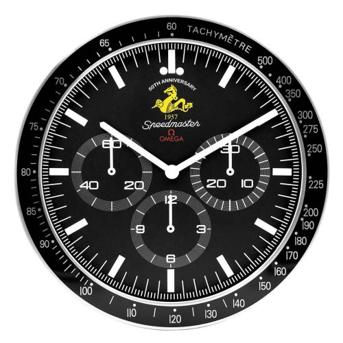 Omega Speedmaster Moonwatch Wall Clock | 50th Anniversary Silver