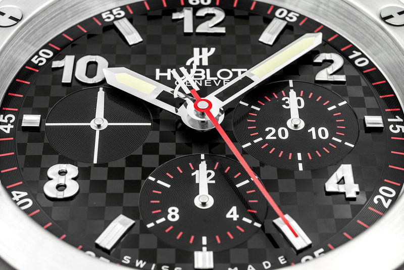 Hublot Big Bang Wall Clock | Carbon Fibre Chronograph Dial Silver & Black - Image 3