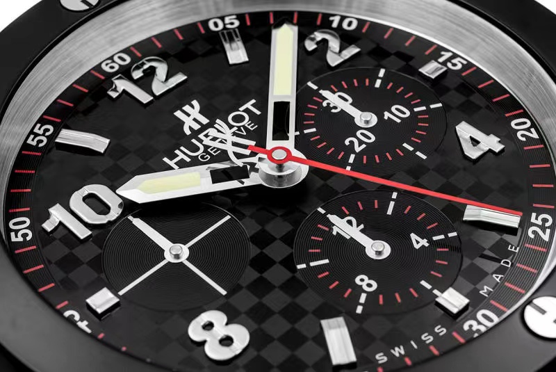 Hublot Big Bang Wall Clock | Carbon Fibre Chronograph Dial Black - Image 4