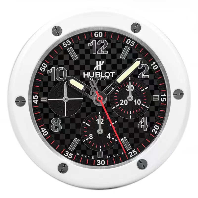 Hublot Big Bang Wall Clock | Carbon Fibre Chronograph Dial White & Black