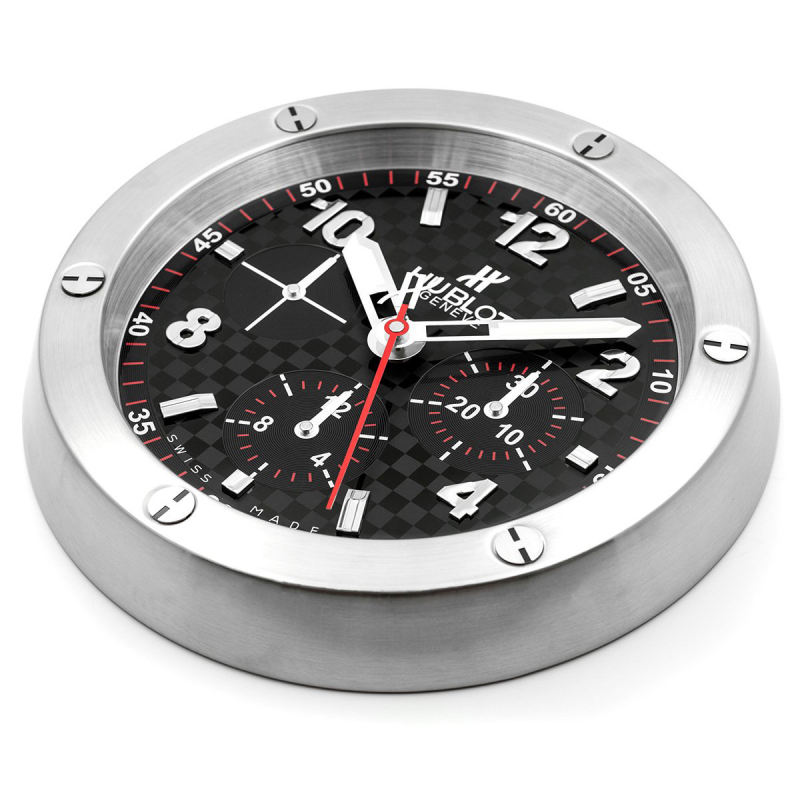 Hublot Big Bang Wall Clock | Carbon Fibre Chronograph Dial Silver & Black - Image 2