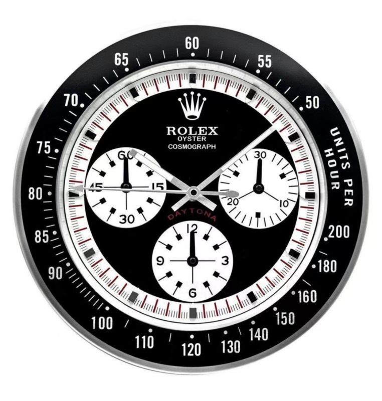 Rolex Daytona Paul Newman Wall Clock | White Logo - Image 2