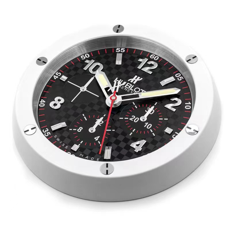 Hublot Big Bang Wall Clock | Carbon Fibre Chronograph Dial White & Black - Image 2